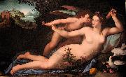 Alessandro Allori Venus disarming Cupid. oil on canvas